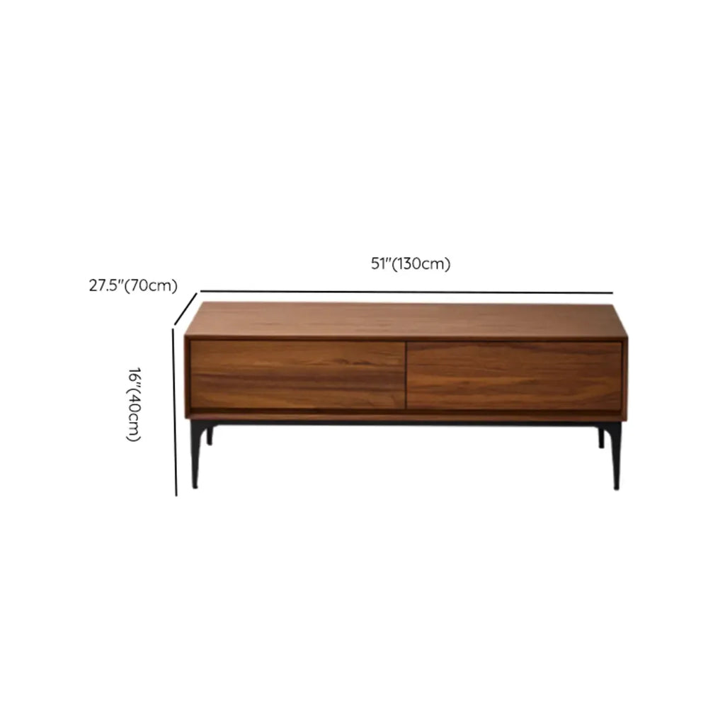 Large Rectangular Waterproof Brown 4-Drawer Wood Coffee Table