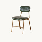 Modern Metal Frame Faux Leather Open Back Dining Chair