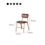 Modern Metal Frame Faux Leather Open Back Dining Chair