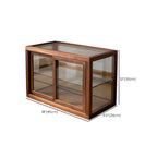 Minimalist 2-Tier Wooden Glass Display Cabinet for Tabletop