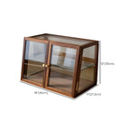 Minimalist 2-Tier Wooden Glass Display Cabinet for Tabletop
