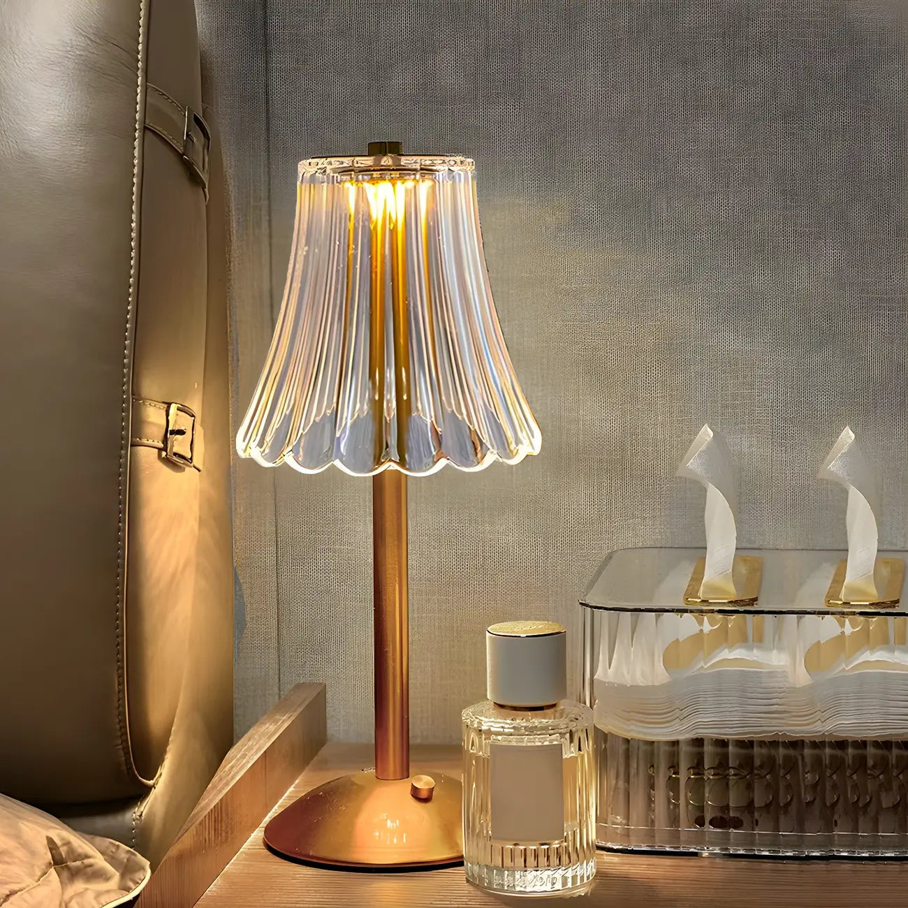 Crystal Table Lamp Stepless Dimming LED for Bedroom