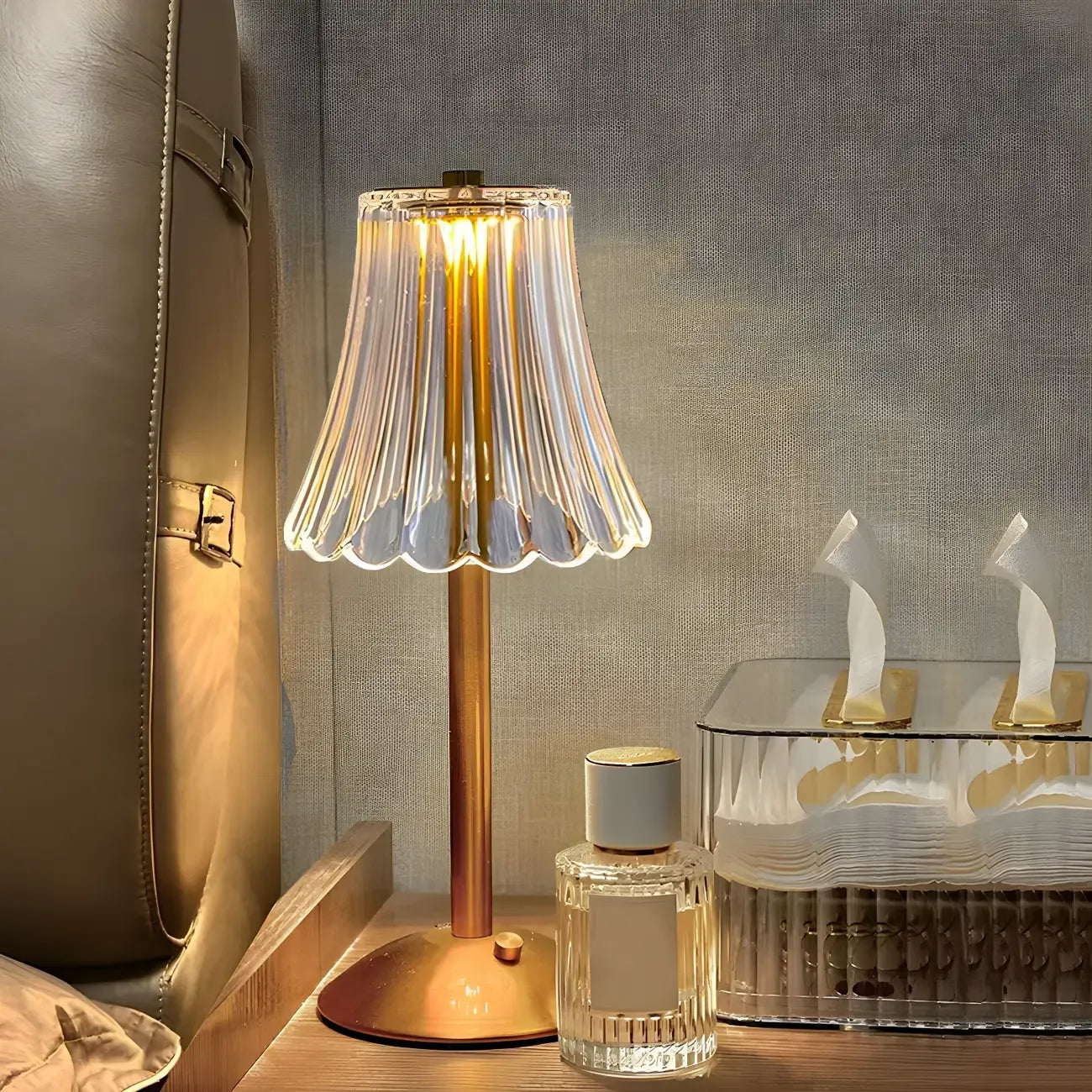 Crystal Table Lamp Stepless Dimming LED for Bedroom