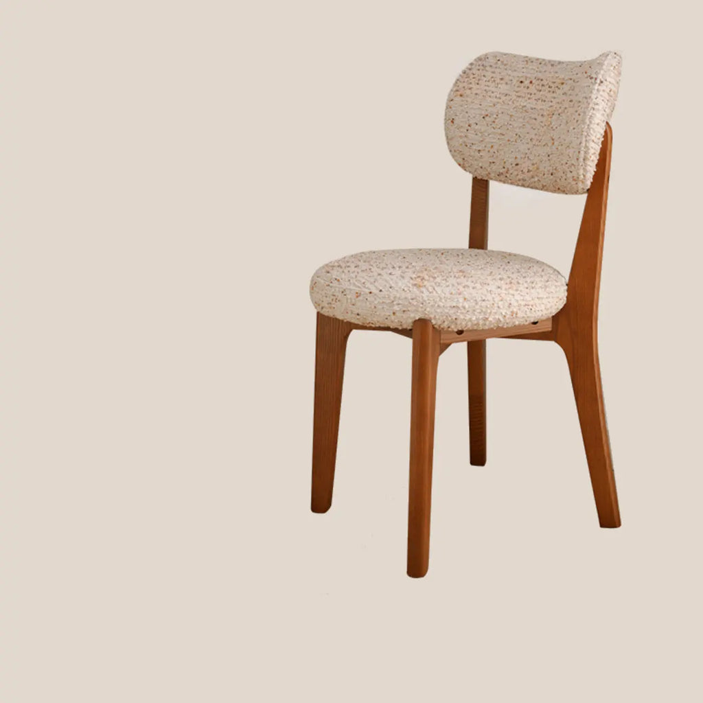 Modern Upholstered Low Back Wooden Dining Chair