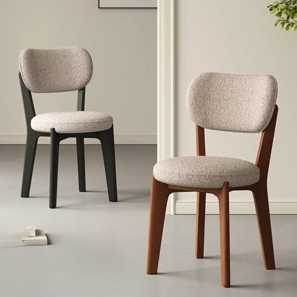 Modern Upholstered Low Back Wooden Dining Chair