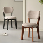 Modern Upholstered Low Back Wooden Dining Chair