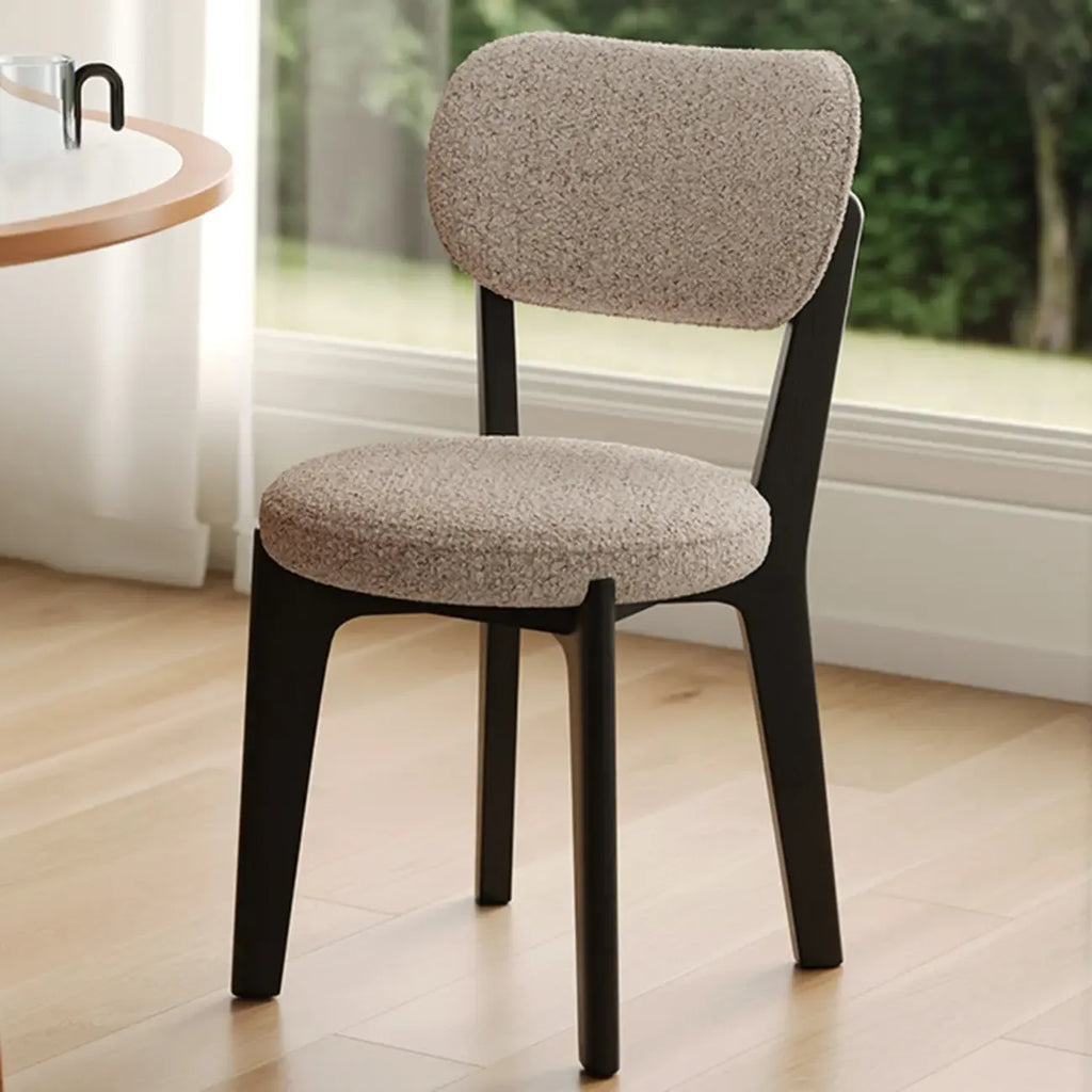 Modern Upholstered Low Back Wooden Dining Chair