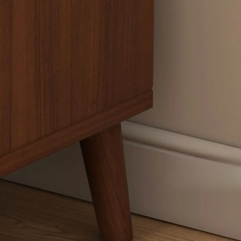 Modern White Wooden Bedside Table with Drawers
