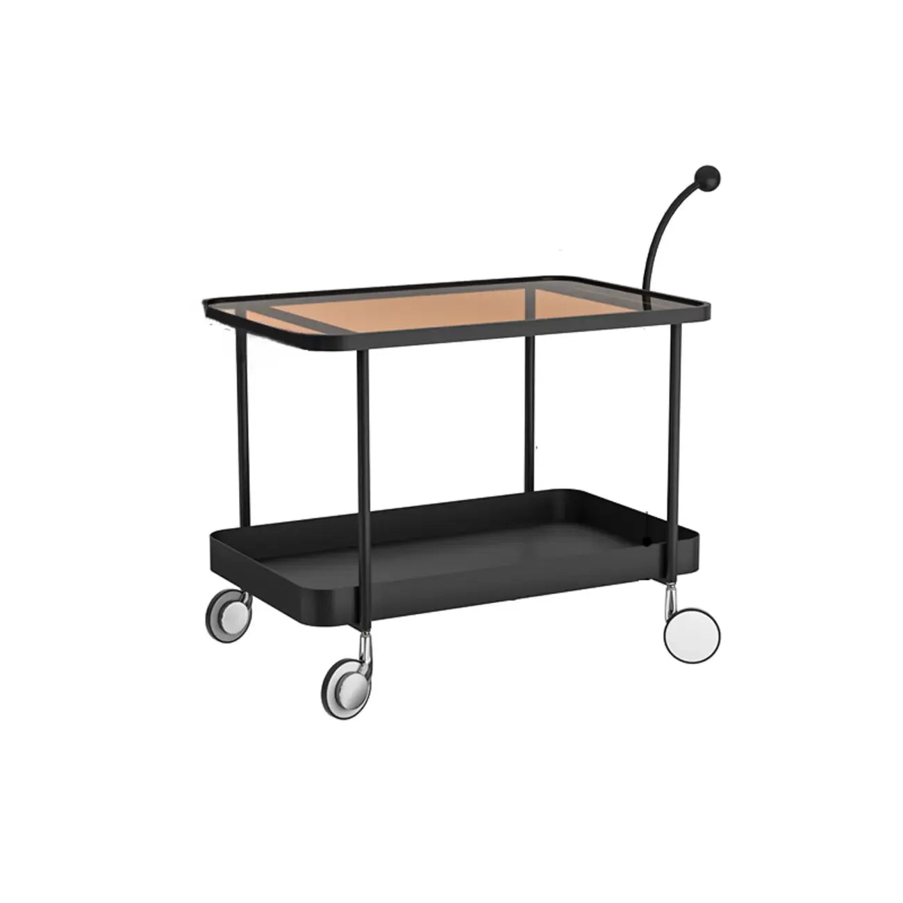 Rectangular Tall Rotating Modern Glass Metal Side Table