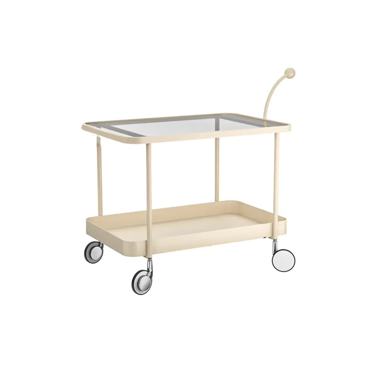 Rectangular Tall Rotating Modern Glass Metal Side Table