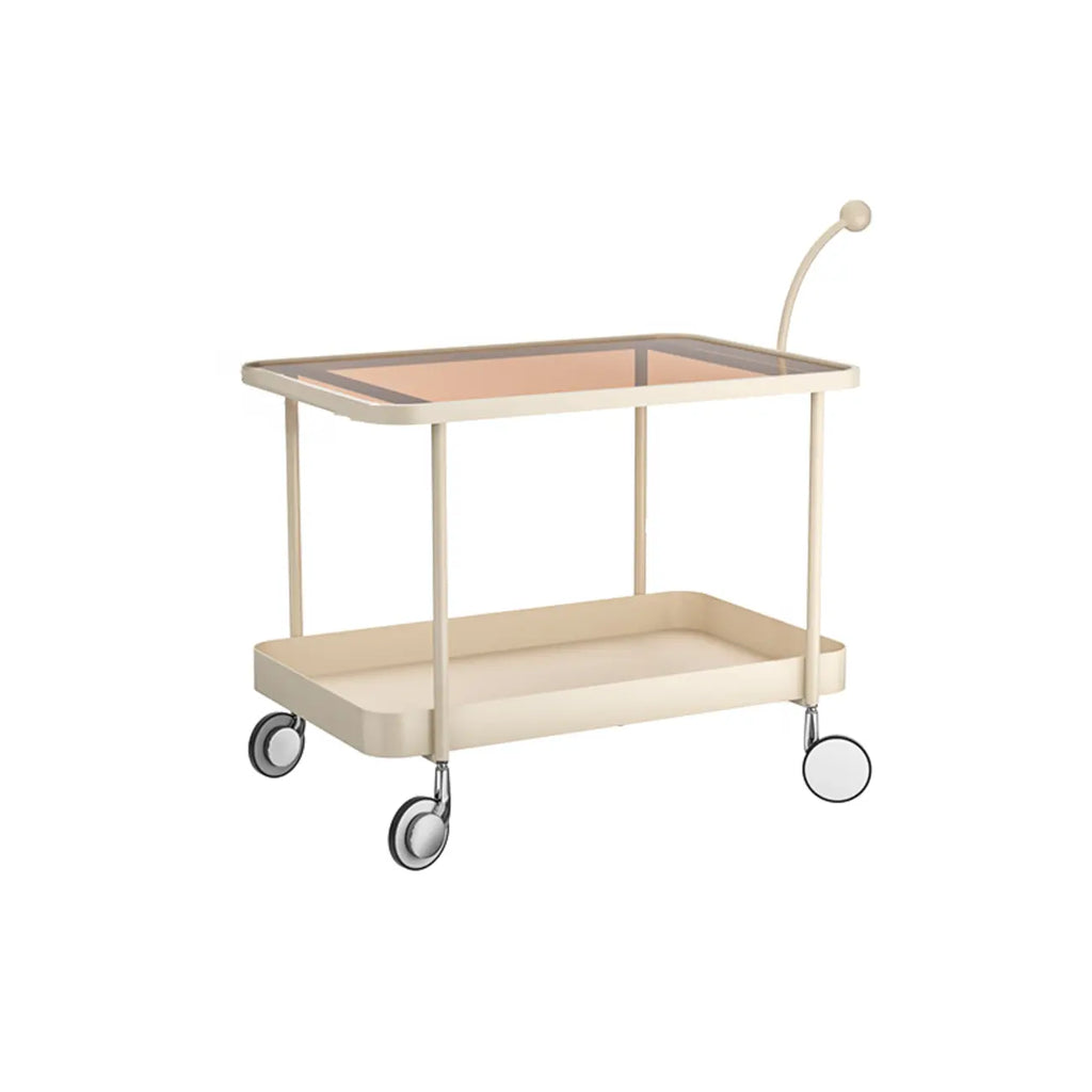 Rectangular Tall Rotating Modern Glass Metal Side Table