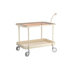 Rectangular Tall Rotating Modern Glass Metal Side Table