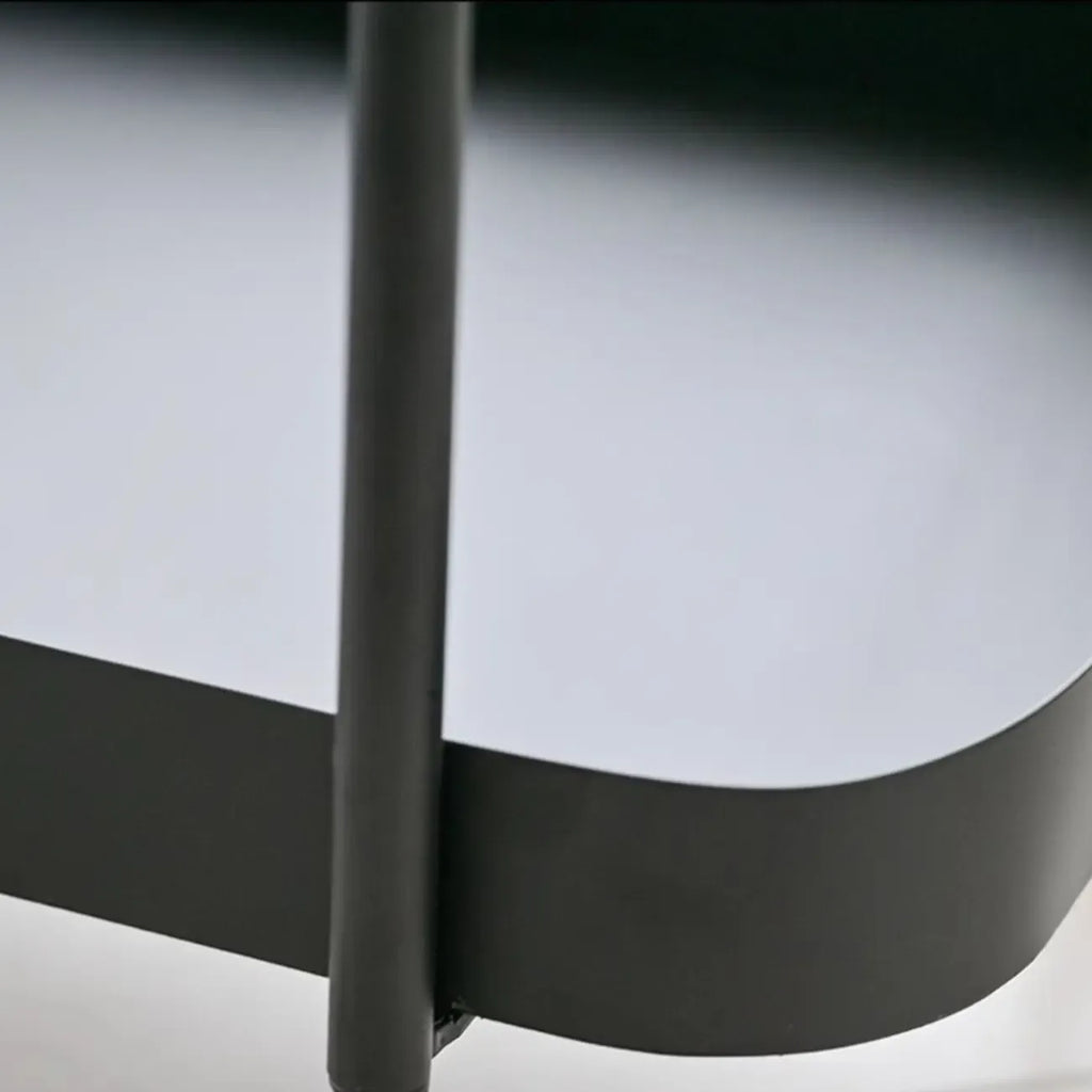 Rectangular Tall Rotating Modern Glass Metal Side Table