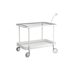 Rectangular Tall Rotating Modern Glass Metal Side Table