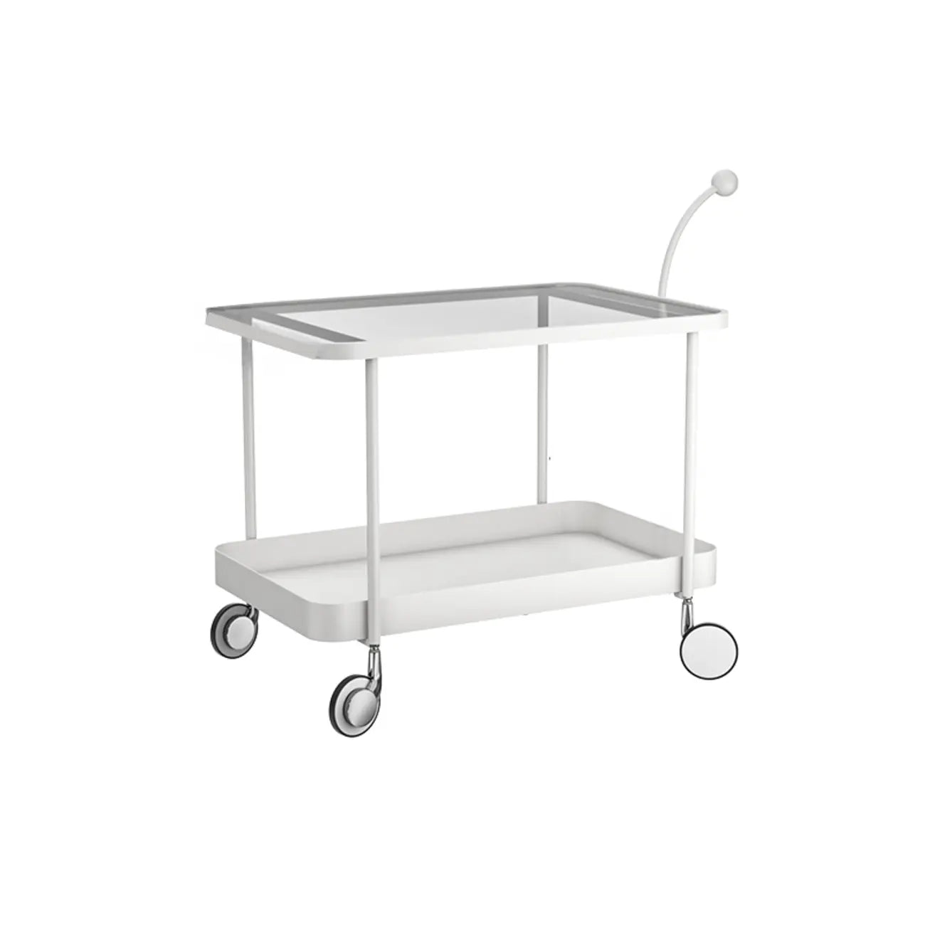 Rectangular Tall Rotating Modern Glass Metal Side Table