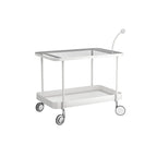 Rectangular Tall Rotating Modern Glass Metal Side Table