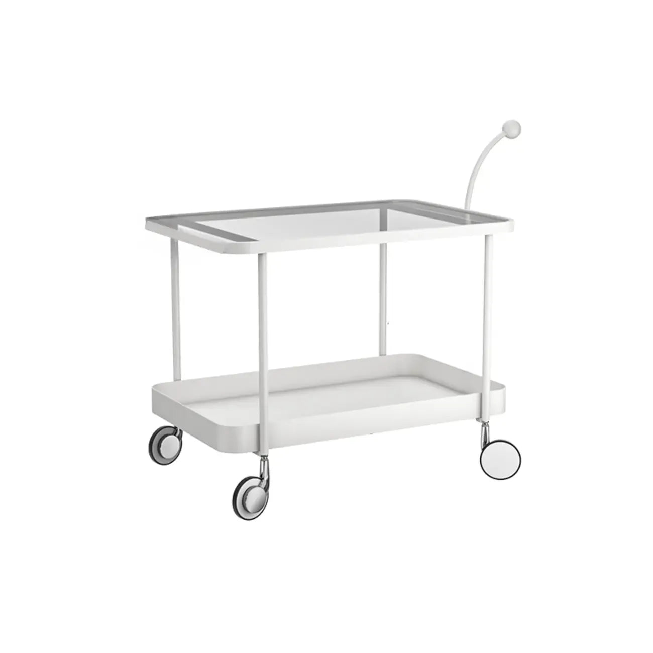 Rectangular Tall Rotating Modern Glass Metal Side Table