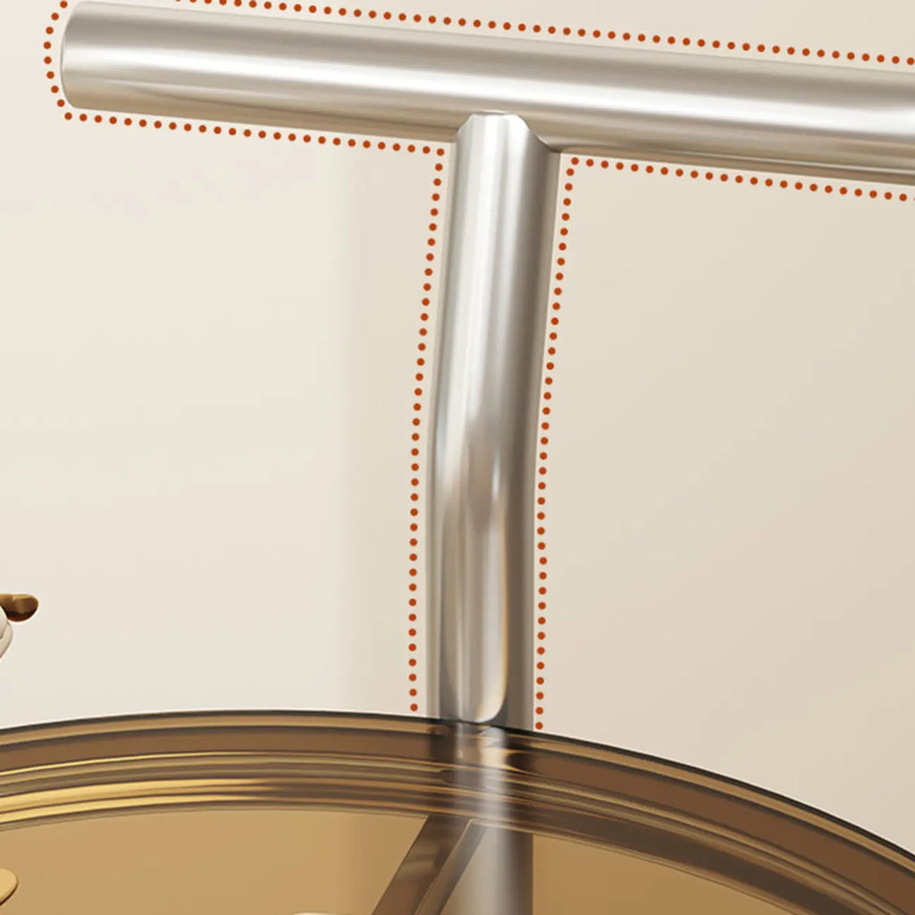 Convenient 2 Tiers Orange Cylinder Leather Side Table
