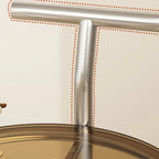 Convenient 2 Tiers Orange Cylinder Leather Side Table
