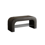 Decorative Upholstered Curved Storage Bench for Living Room