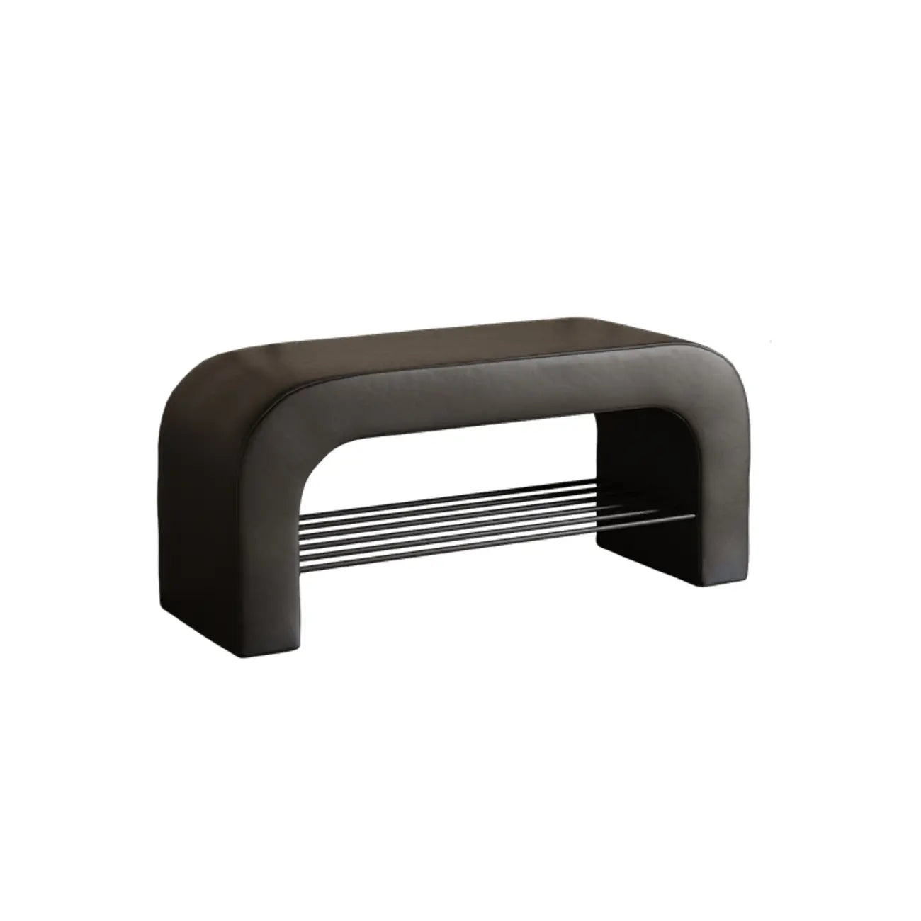 Decorative Upholstered Curved Storage Bench for Living Room