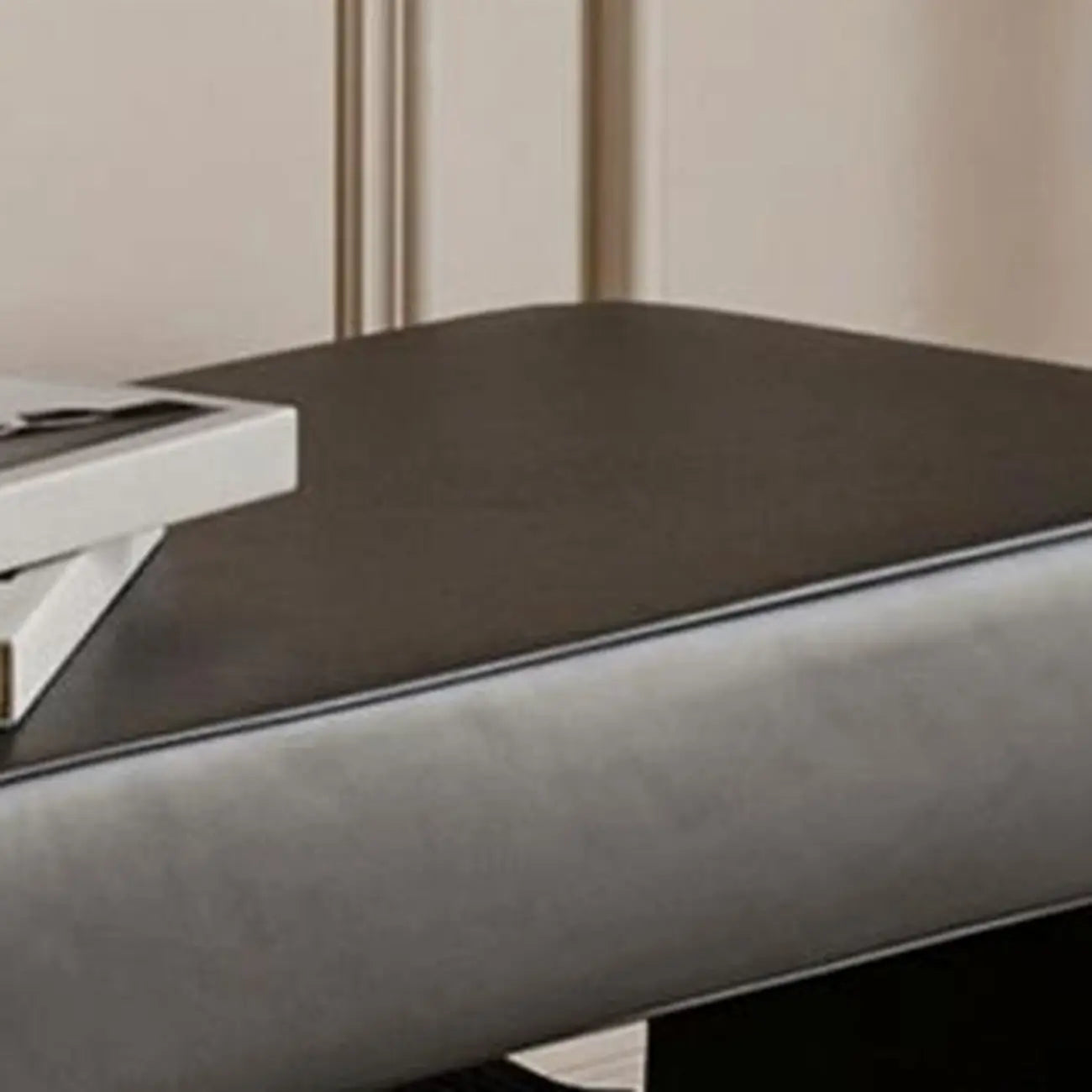 Decorative Upholstered Curved Storage Bench for Living Room