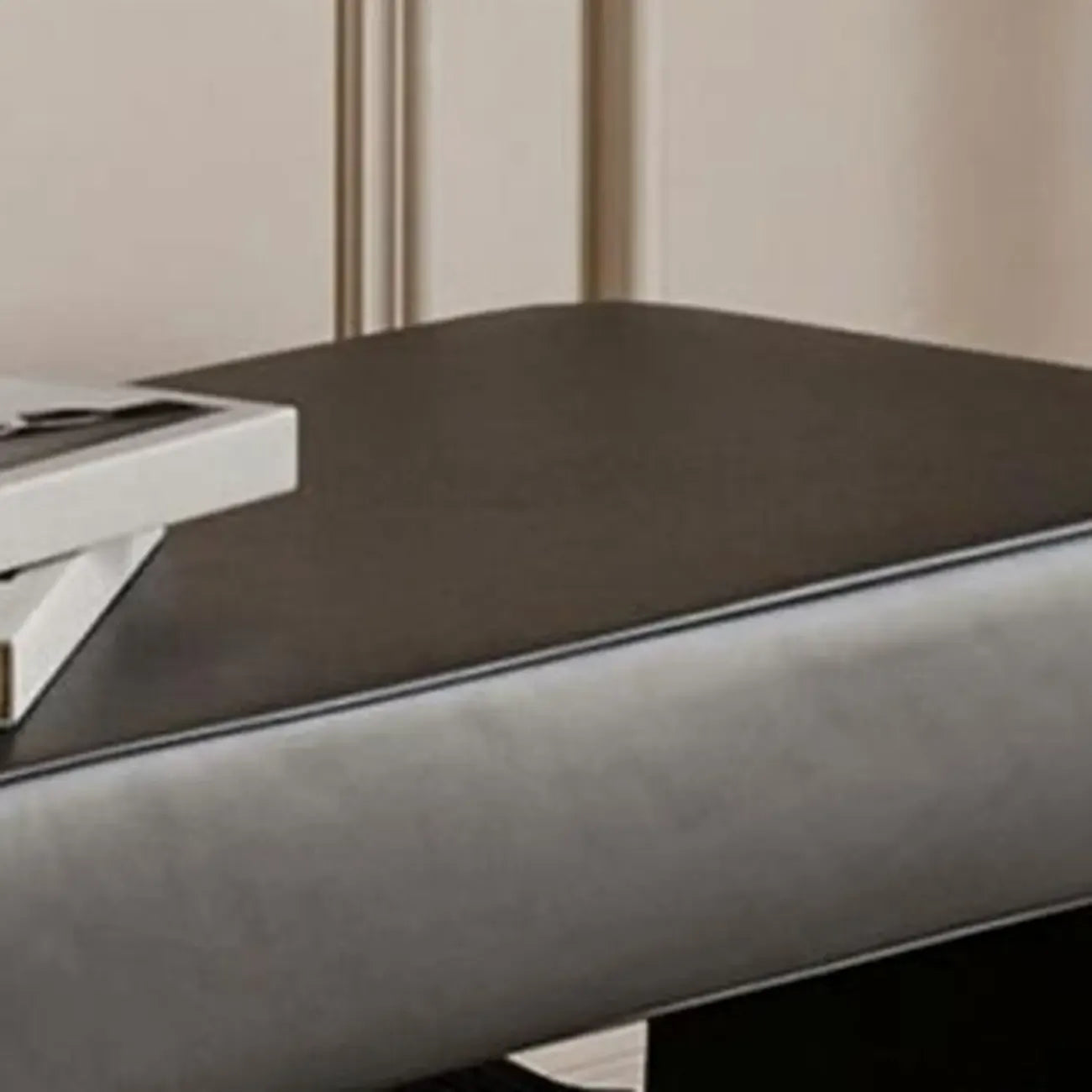 Decorative Upholstered Curved Storage Bench for Living Room