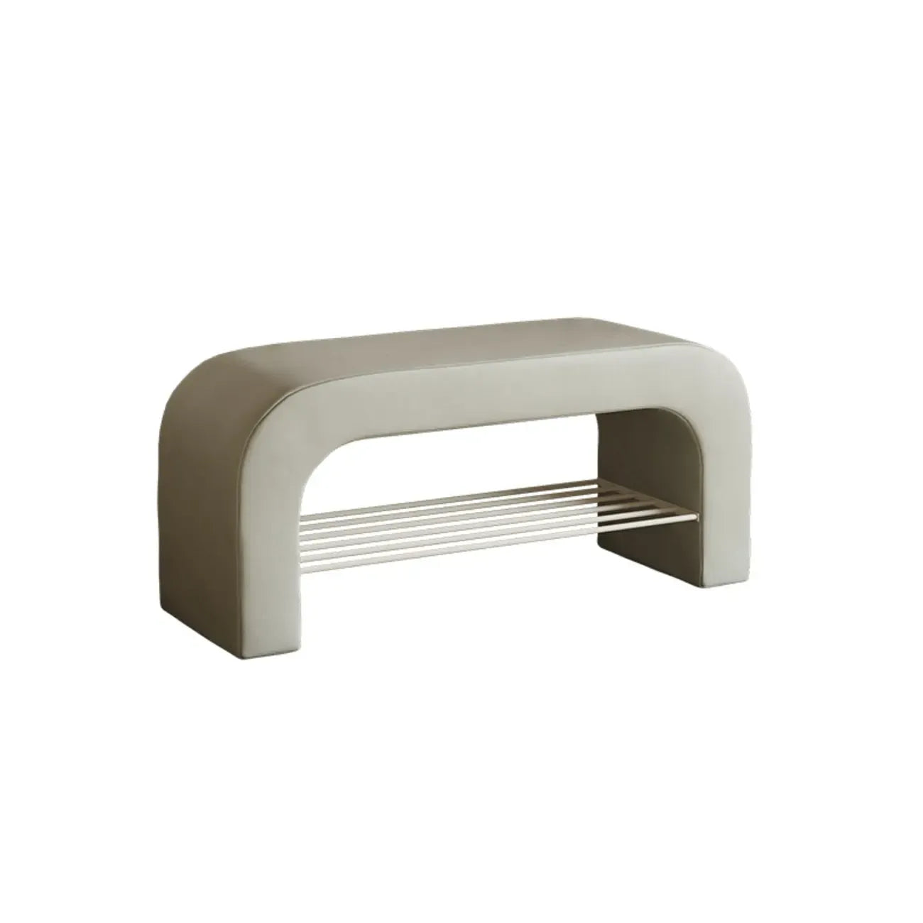 Decorative Upholstered Curved Storage Bench for Living Room