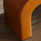 Decorative Upholstered Curved Storage Bench for Living Room