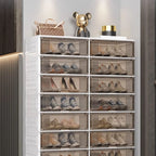 Durable Flip-up Glam Plastic Clear Shoe Boxes Stackable