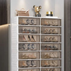 Durable Flip-up Glam Plastic Clear Shoe Boxes Stackable