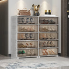 Durable Flip-up Glam Plastic Clear Shoe Boxes Stackable