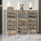 Durable Flip-up Glam Plastic Clear Shoe Boxes Stackable