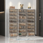 Durable Flip-up Glam Plastic Clear Shoe Boxes Stackable