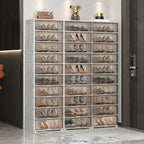 Durable Flip-up Glam Plastic Clear Shoe Boxes Stackable