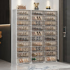 Durable Flip-up Glam Plastic Clear Shoe Boxes Stackable