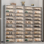 Durable Flip-up Glam Plastic Clear Shoe Boxes Stackable