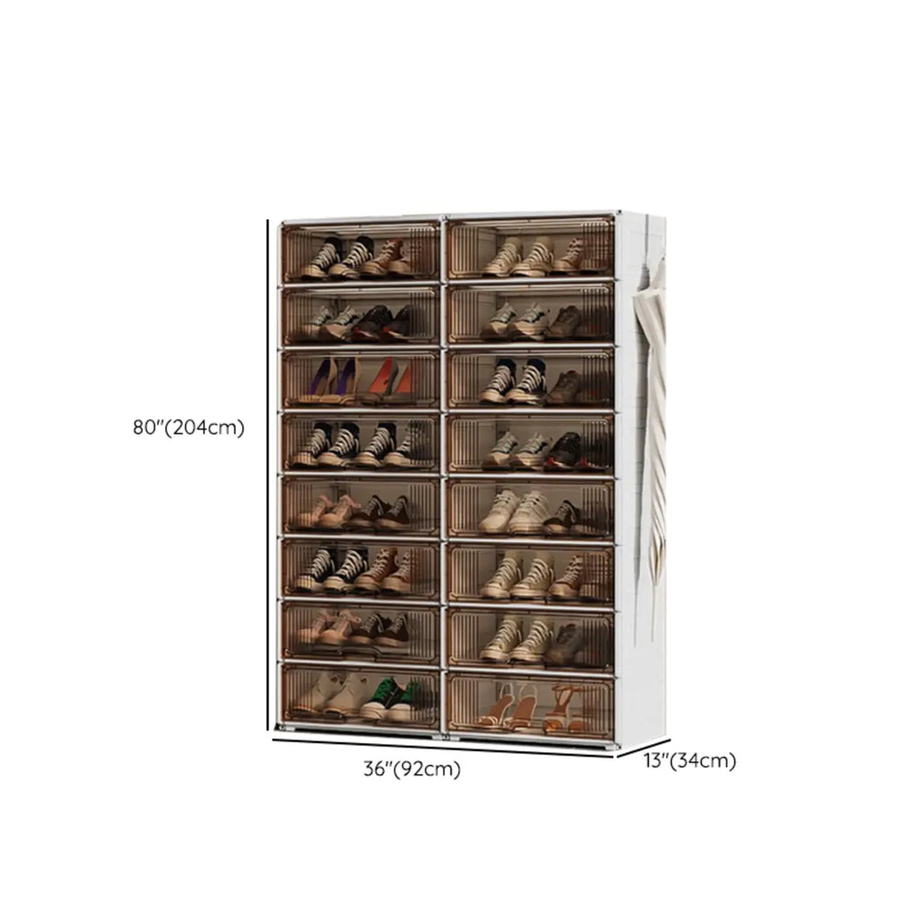 Durable Flip-up Glam Plastic Clear Shoe Boxes Stackable