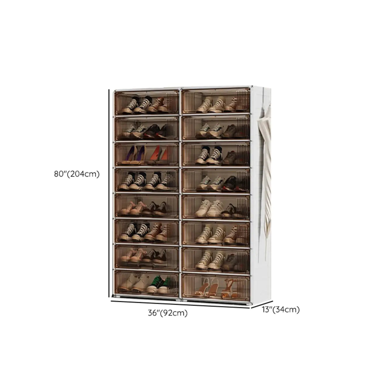 Durable Flip-up Glam Plastic Clear Shoe Boxes Stackable