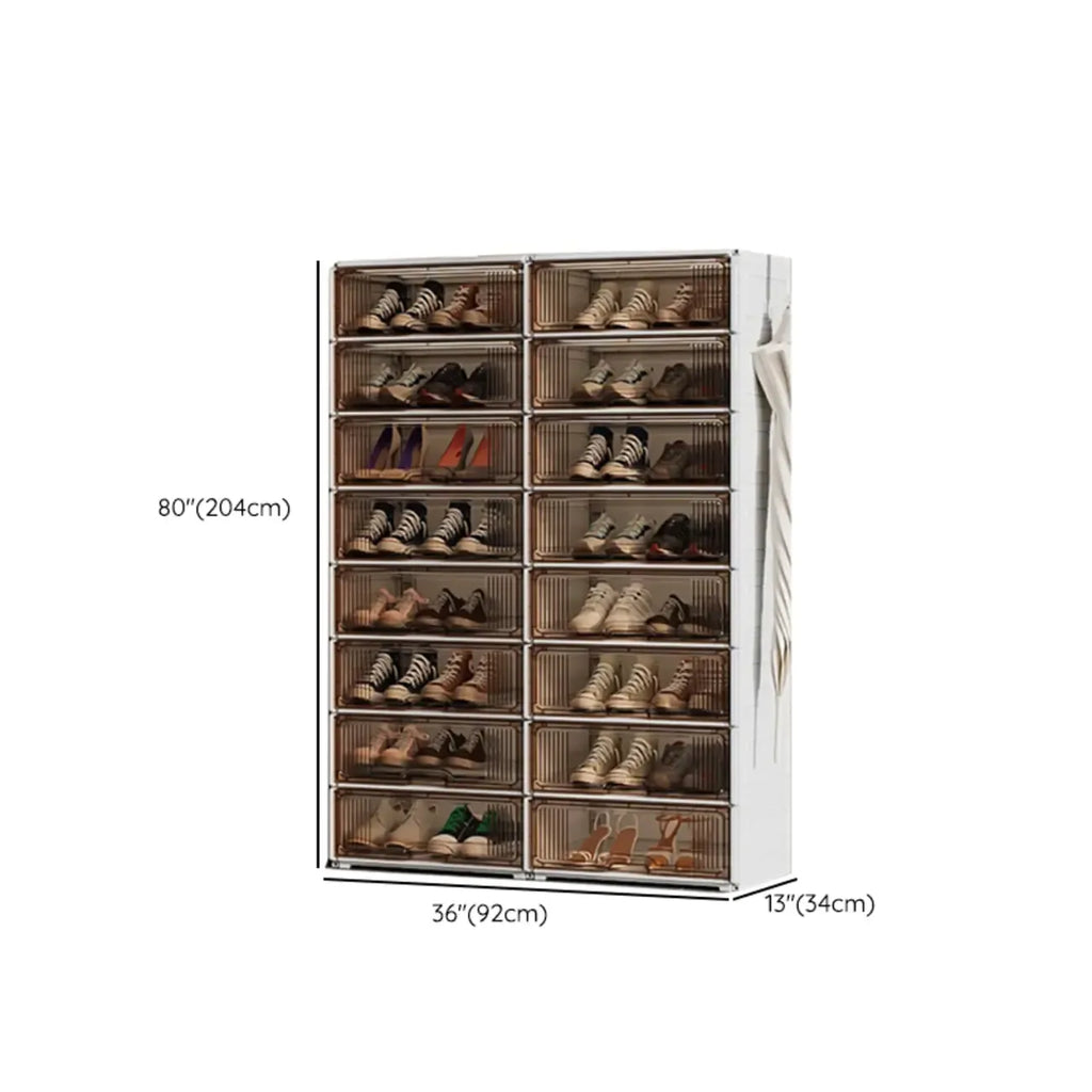 Durable Flip-up Glam Plastic Clear Shoe Boxes Stackable