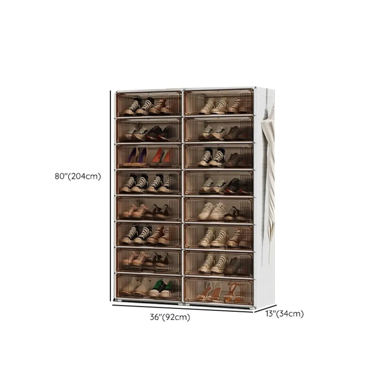 Durable Flip-up Glam Plastic Clear Shoe Boxes Stackable