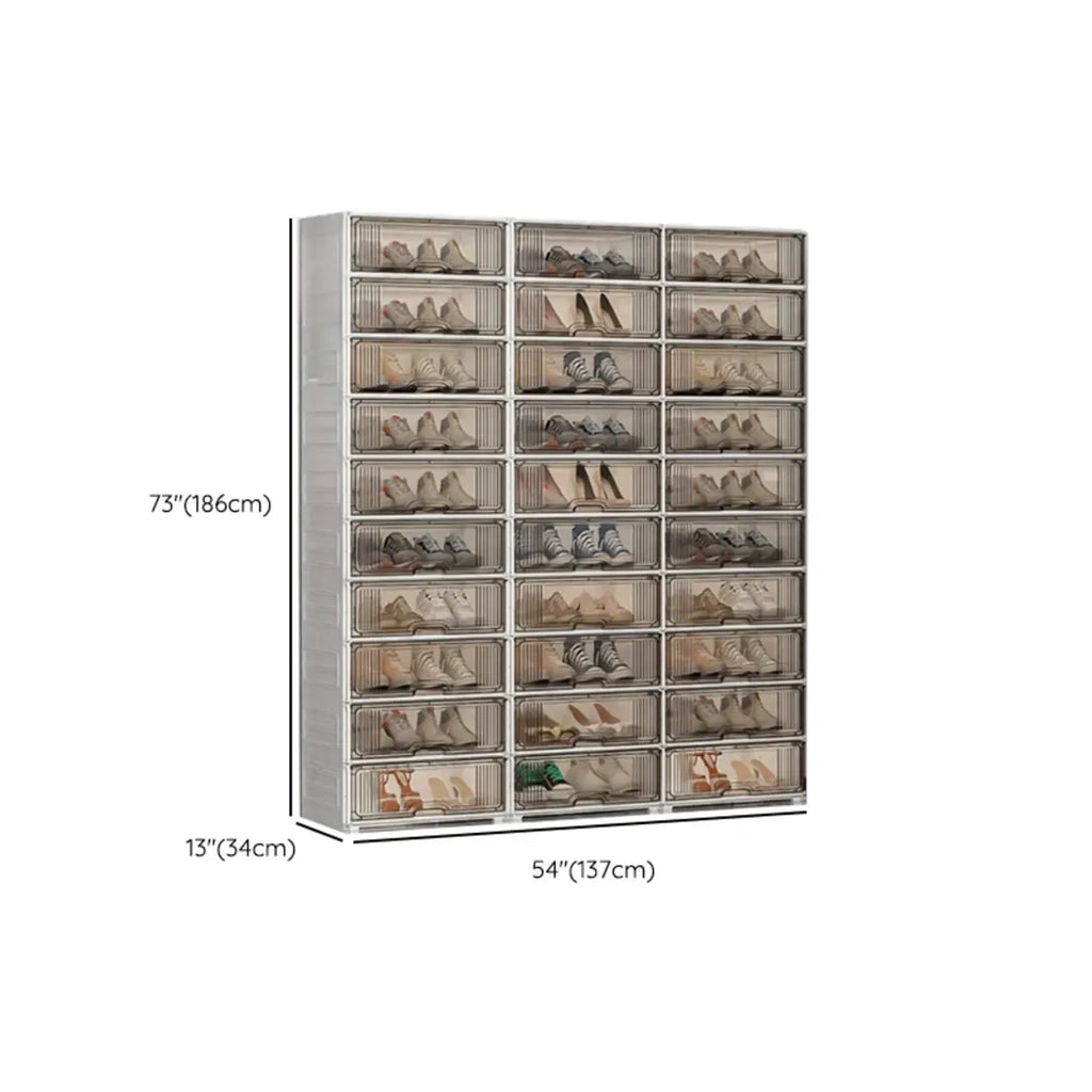 Durable Flip-up Glam Plastic Clear Shoe Boxes Stackable