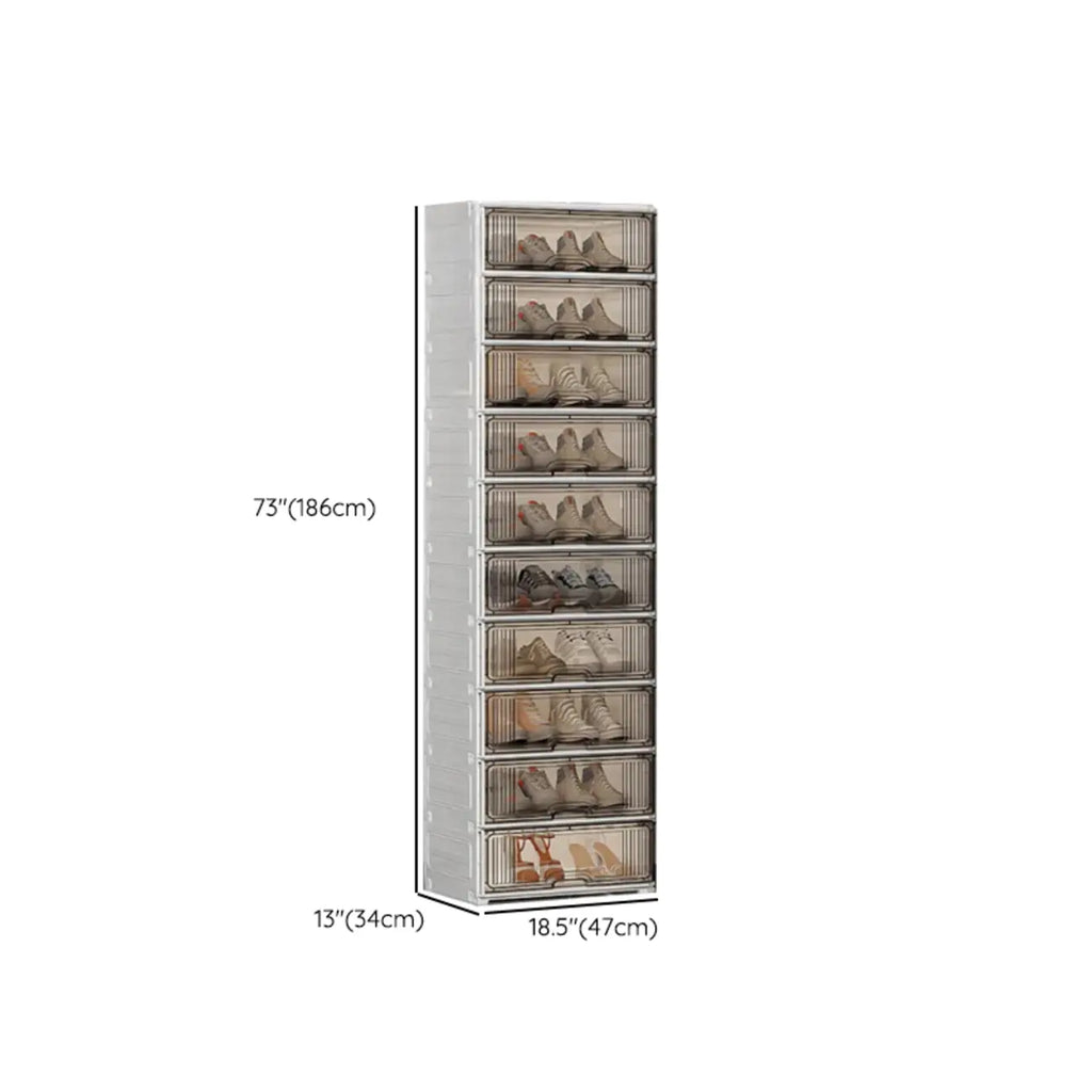 Durable Flip-up Glam Plastic Clear Shoe Boxes Stackable