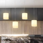 1-Light Gold Stone Square Hanging Pendant Light