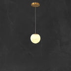 1-Light Gold Stone Square Hanging Pendant Light