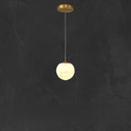 1-Light Gold Stone Square Hanging Pendant Light