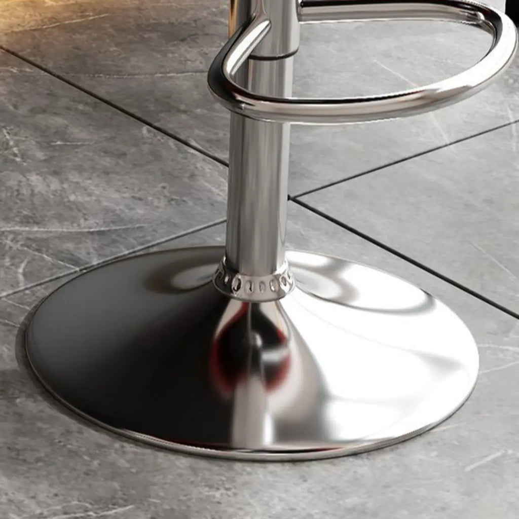 Diamond Tufted Swivel Bar Stool Adjustable Black Red PU Leather