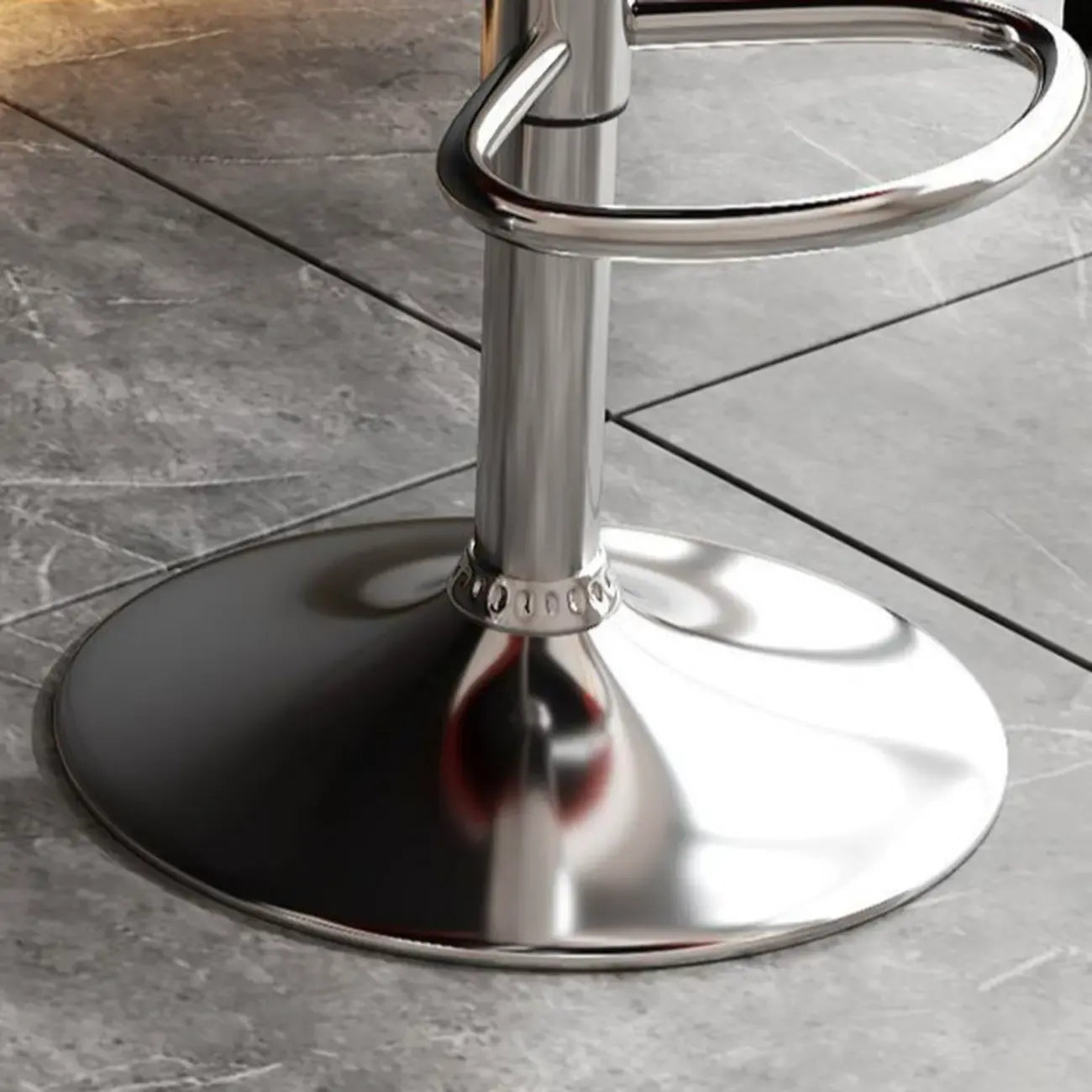 Diamond Tufted Swivel Bar Stool Adjustable Black Red PU Leather