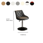 Diamond Tufted Swivel Bar Stool Adjustable Black Red PU Leather