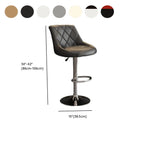 Diamond Tufted Swivel Bar Stool Adjustable Black Red PU Leather